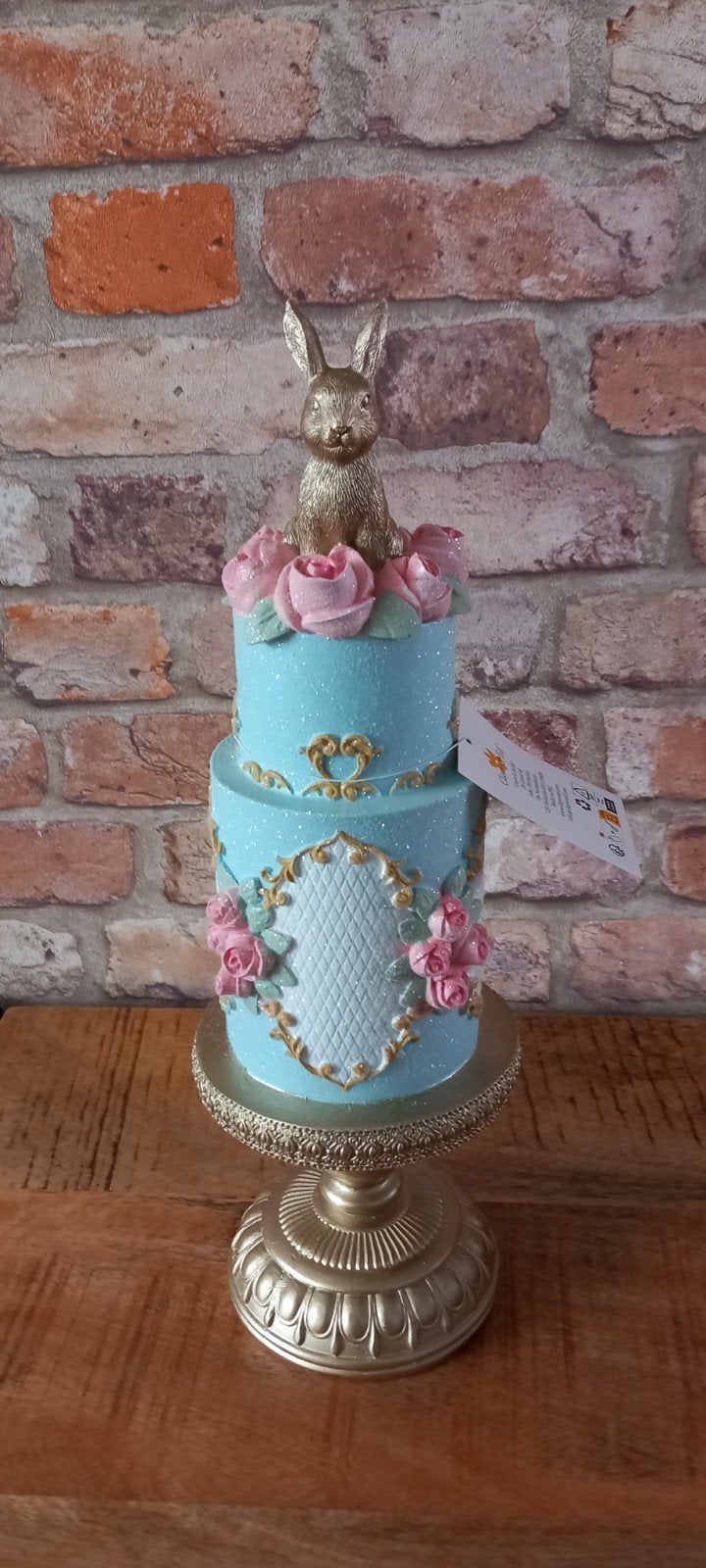 Clayre&Eef:37cm Decoratie Taart Met Een Konijn❤️SALE❤️, Verzamelen, Ophalen of Verzenden, Nieuw, Dier