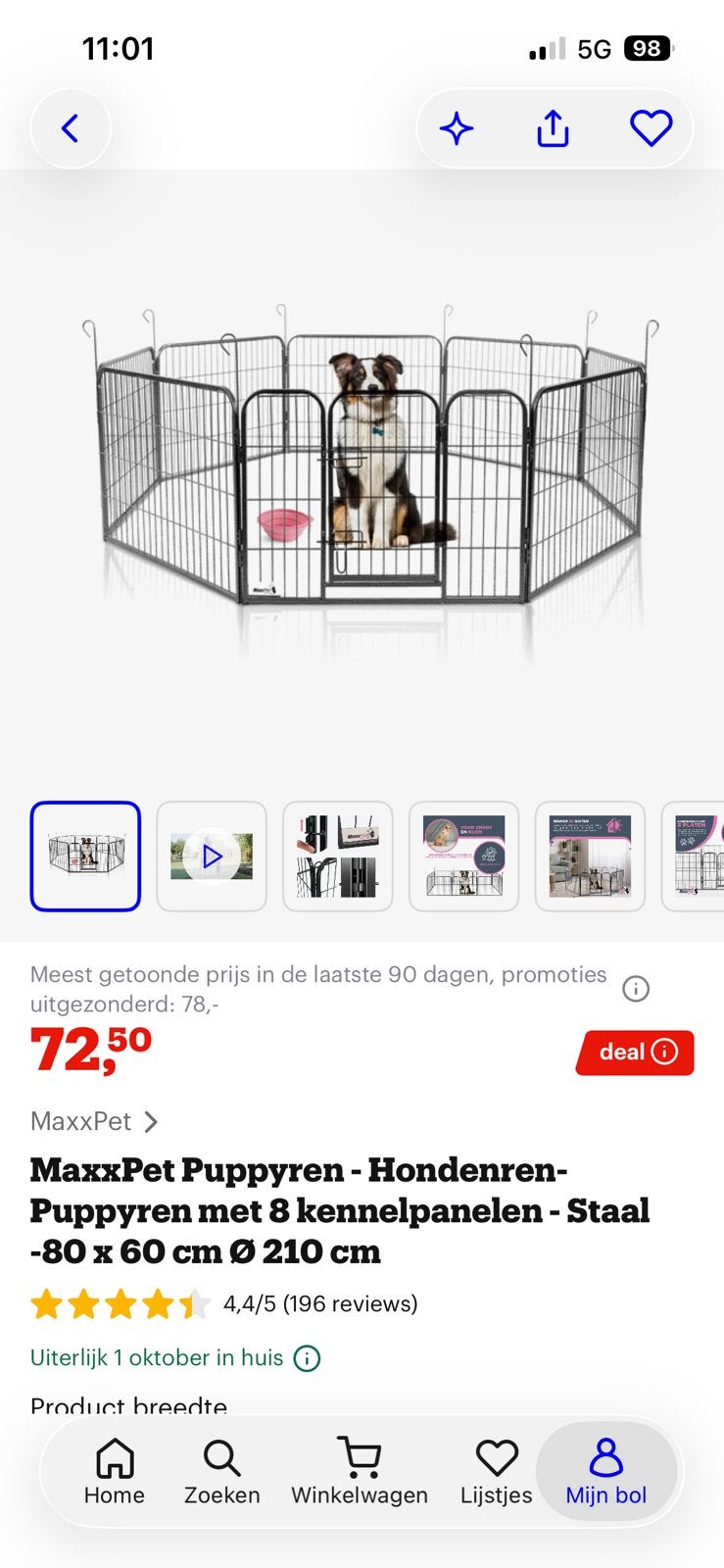 Maxxpet puppyren 8 panelen, Dieren en Toebehoren, Ophalen, Zo goed als nieuw