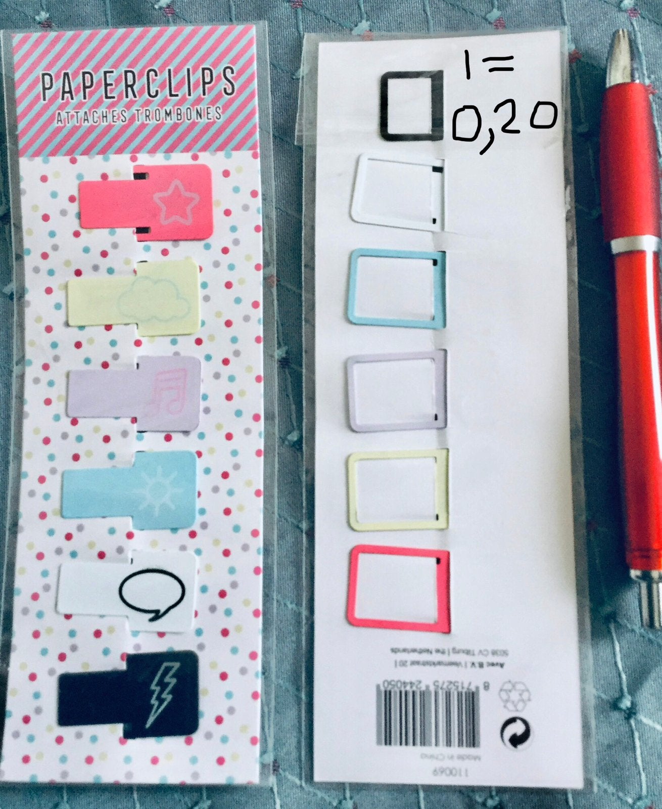 6 paperclips met tekst nw, Diversen, Ophalen of Verzenden, Nieuw