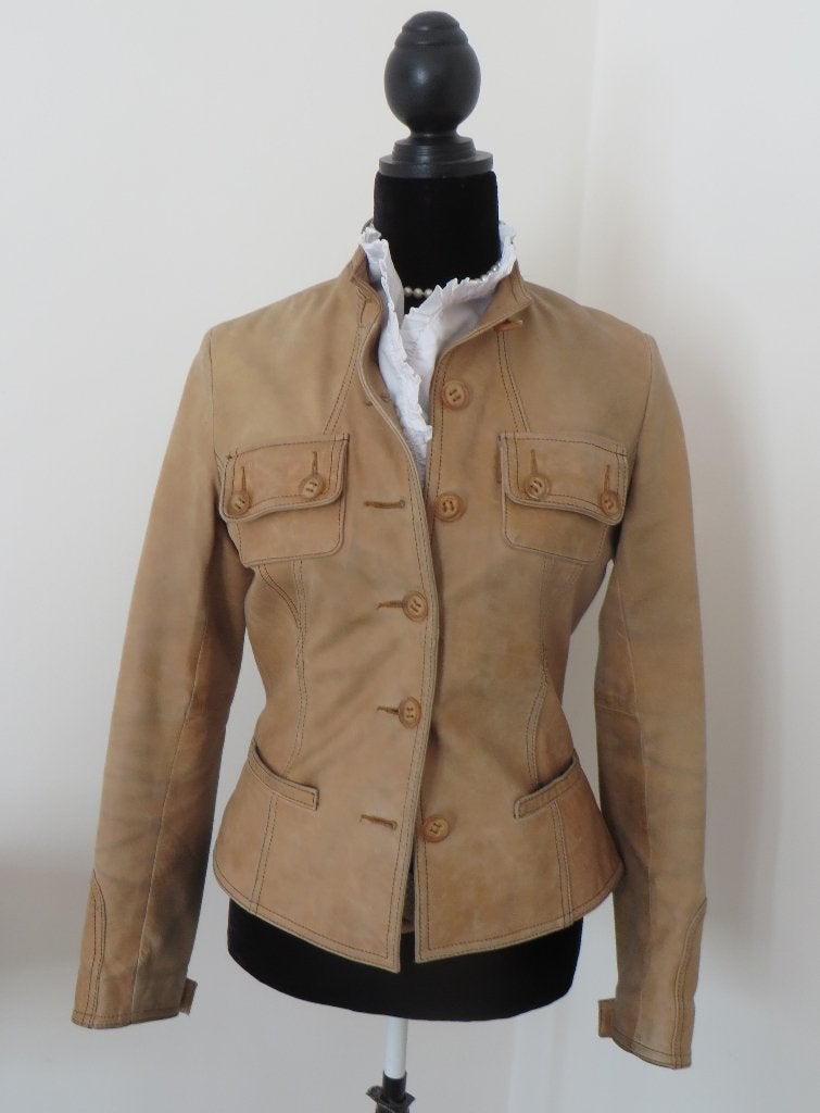 ARMA I Leuk vintage leren Jasje I Maat 36 I Lamsleer, Kleding | Dames, Jasjes, Kostuums en Pakken, Beige, Ophalen of Verzenden