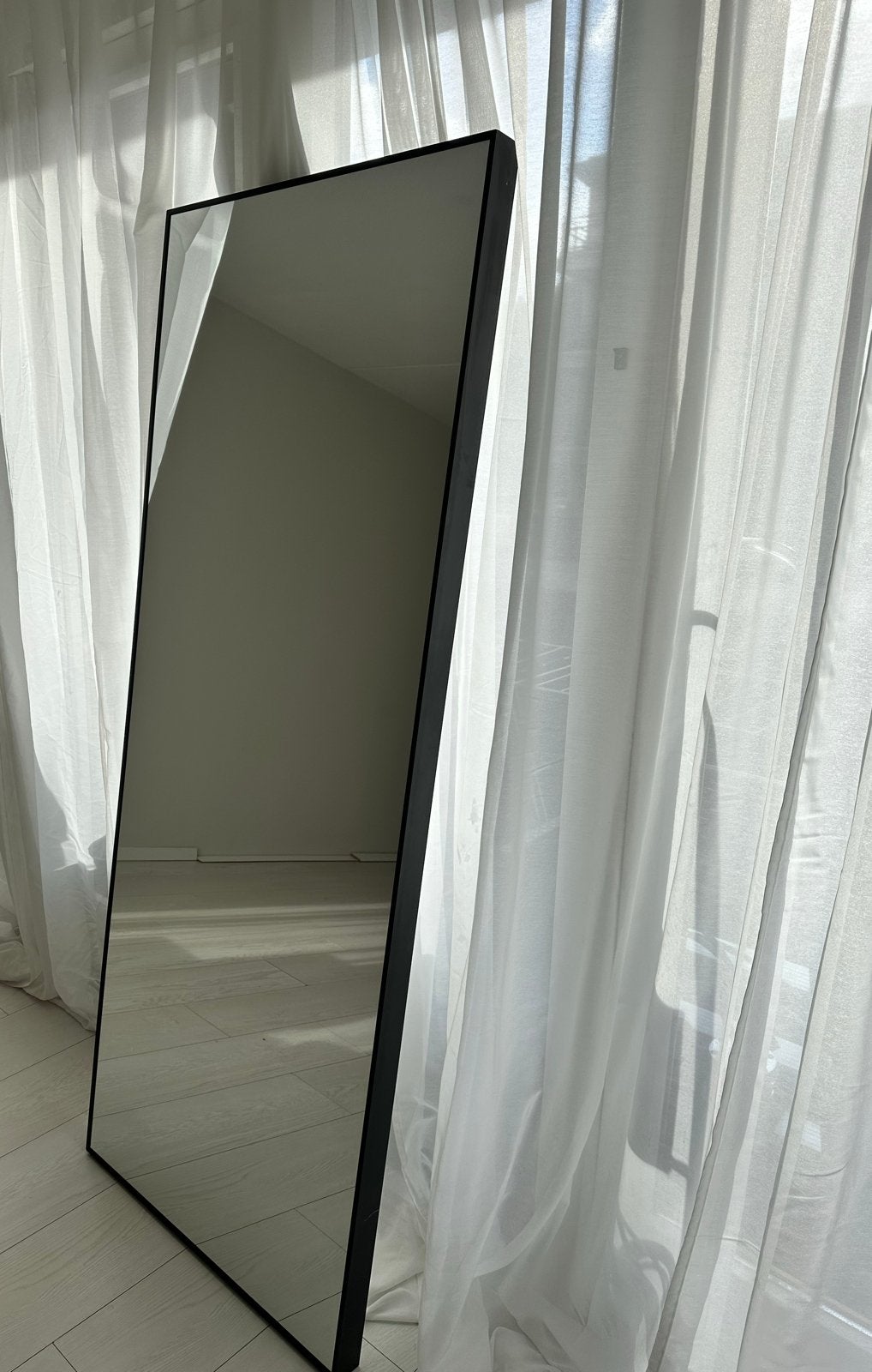 IKEA HOVET spiegel zwart 78x196 cm, Ophalen, Zo goed als nieuw, 75 tot 100 cm, 150 tot 200 cm