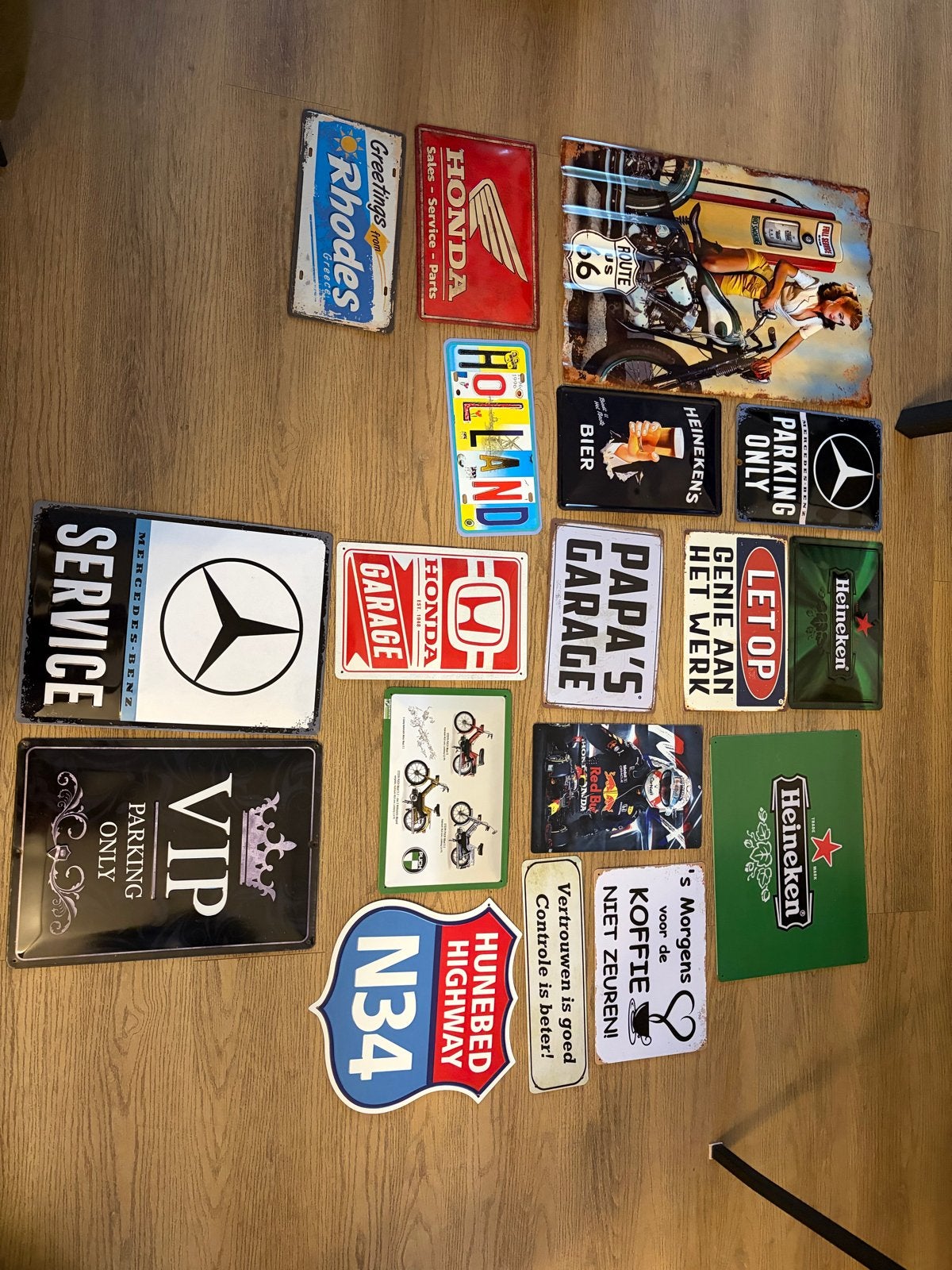 Diverse metalen reclameborden - Vintage stijl, Ophalen of Verzenden, Gebruikt, Reclamebord