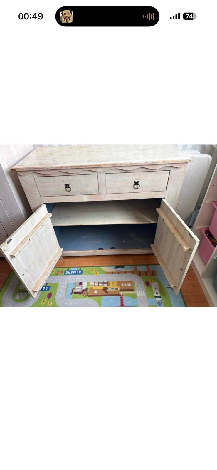 Houten kastje met lades en deuren, Ophalen, Gebruikt, 50 tot 100 cm, Met lade(s)