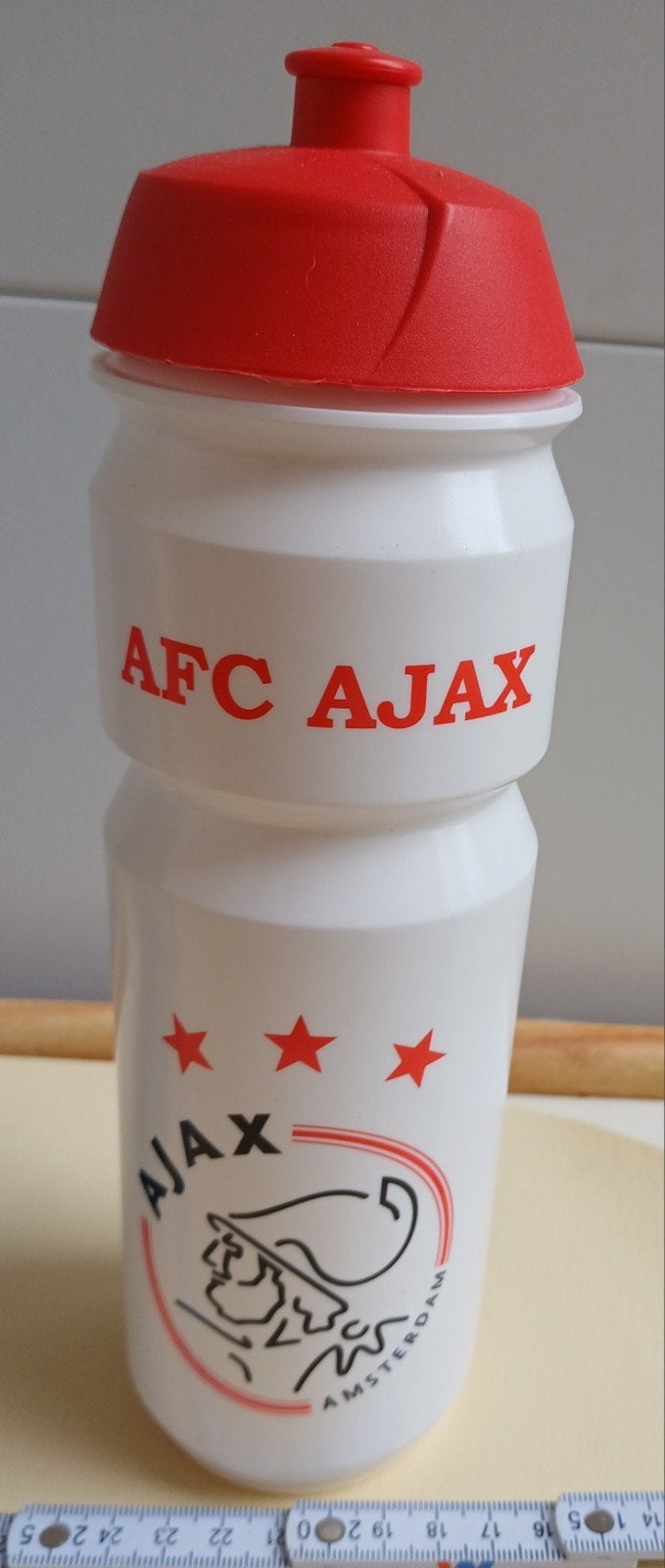 Nieuwe Ajax bidon - Witte waterfles met rood logo, Maat XL, Ophalen of Verzenden, Nieuw, Overige typen