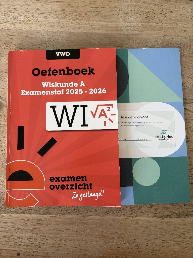 Eindsprint Examentraining Wiskunde A vwo 2025-2026, VWO, Wiskunde A, Ophalen of Verzenden, Onbekend