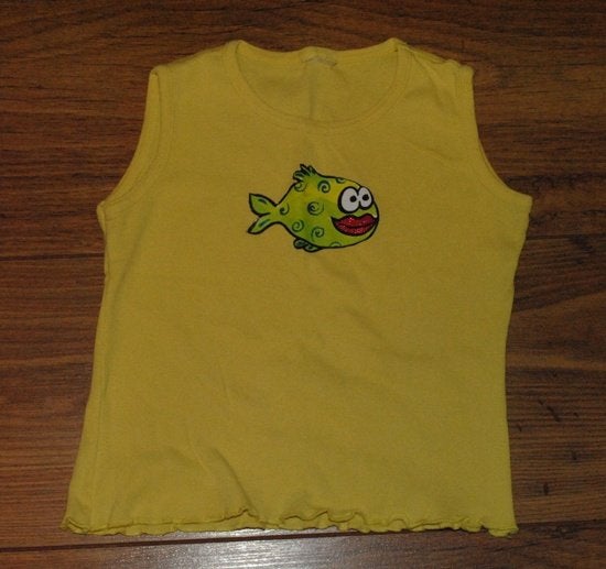 H&M singlet geel met groene visje maat 98, Jongen of Meisje, H&M, Nieuw, Ophalen of Verzenden