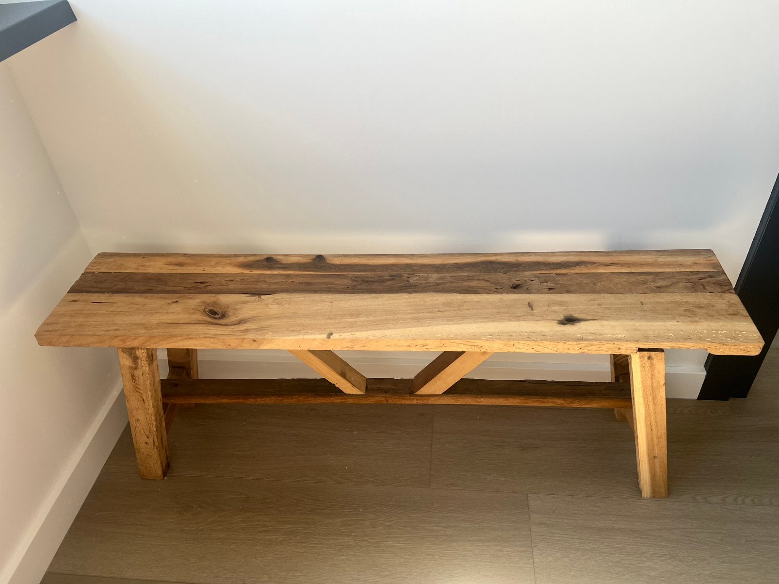 Houten bank decoratief, Minder dan 50 cm, Ophalen of Verzenden, 100 tot 125 cm, Rechthoekig