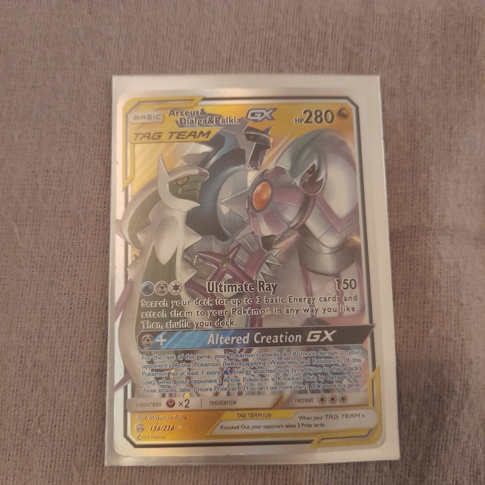 Arceus & Dialga & Palkia GX Pokémon Kaart (156/236), Ophalen of Verzenden