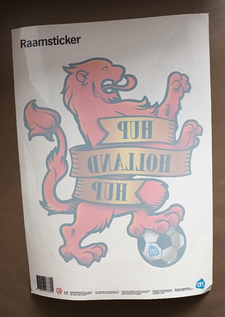 3 grote raamstickers Nederlands Elftal AH, Ophalen of Verzenden, Zo goed als nieuw, Overige binnenlandse clubs, Poster, Plaatje of Sticker