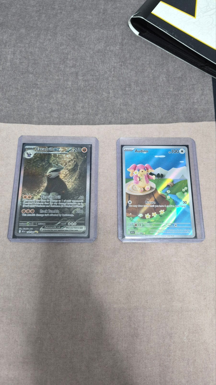 Pokémon kaarten: Excadrill ex en Audino, Ophalen of Verzenden, Zo goed als nieuw, Meerdere kaarten