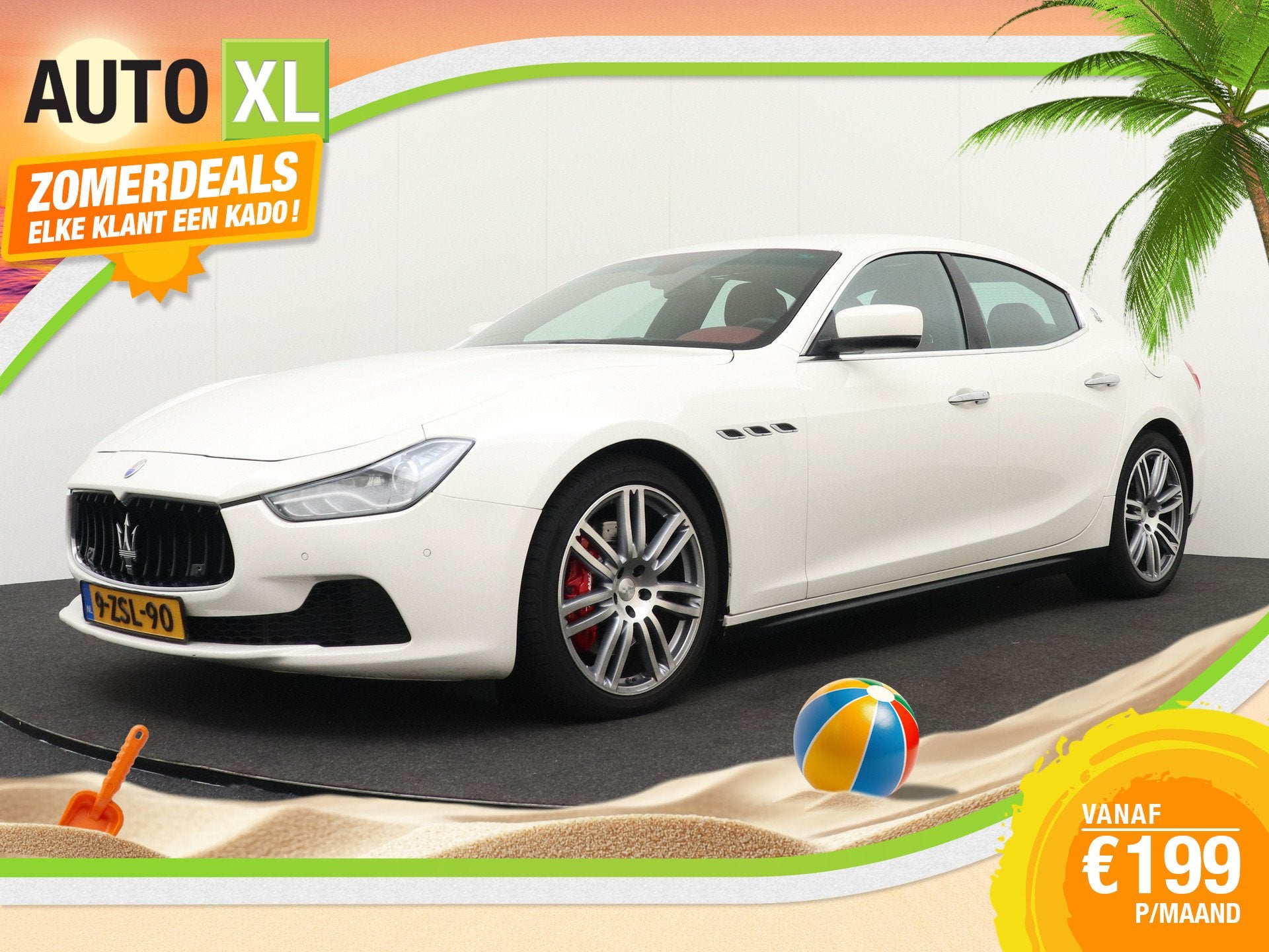 Maserati Ghibli 3.0 V6 275 PK Aut. Leder Sportstoelen 18'LMV, Auto's, Maserati, Achterwielaandrijving, Gebruikt, Diesel, Sedan