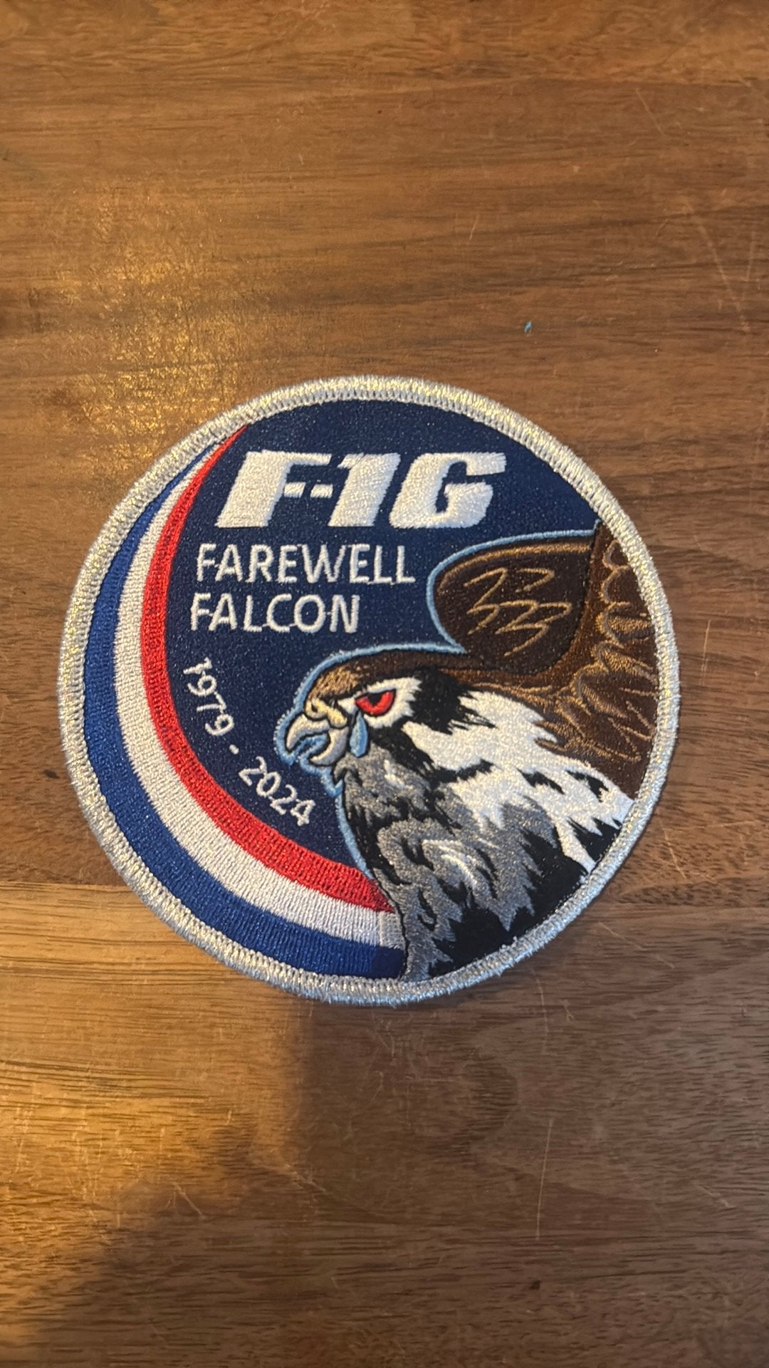 F-16 Farewell Falcon Patch, Verzamelen, Ophalen of Verzenden, Nieuw, Patch, Badge of Embleem