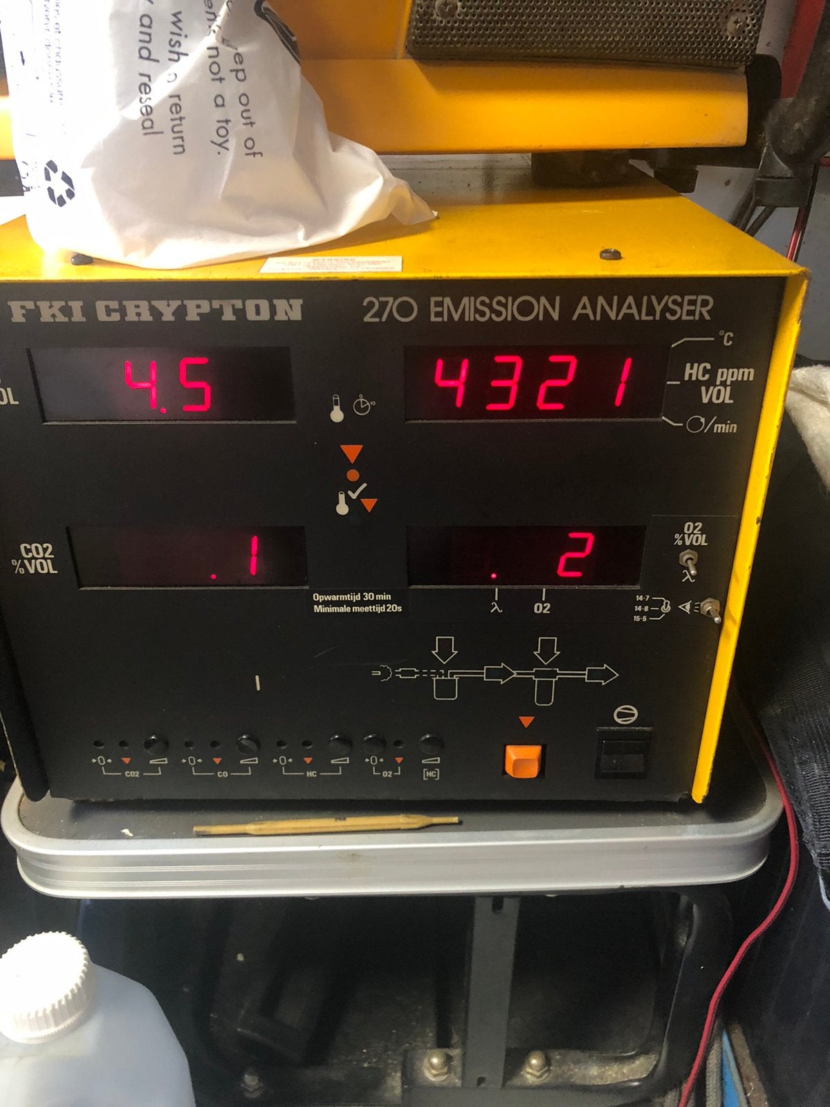 4 gas tester, Ophalen