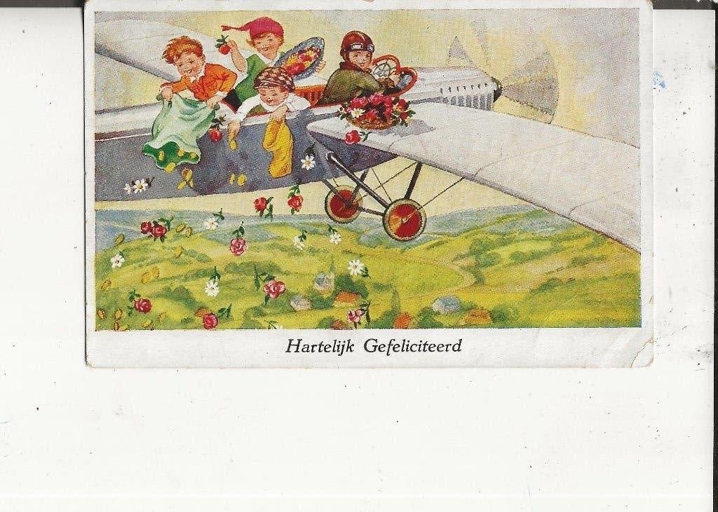 Hartelijk Gefeliciteerd vanuit het vliegtuig 7-10-1931, Ophalen of Verzenden, 1920 tot 1940, Gelopen, Zuid-Holland