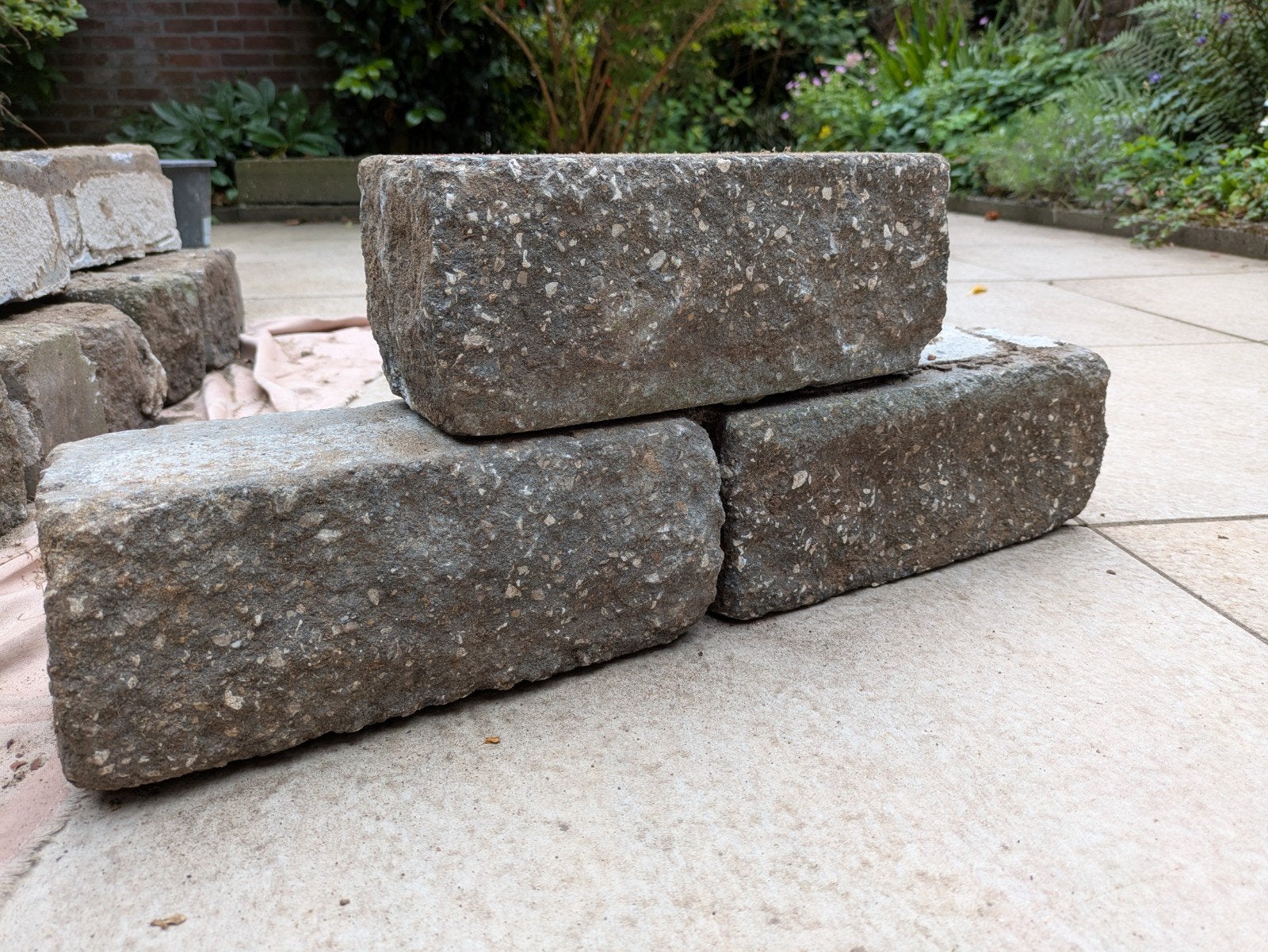 Split stapelblokken 30x12x12, Tuin en Terras, Tegels en Klinkers, Ophalen, Gebruikt, Overige typen, Minder dan 5 m²