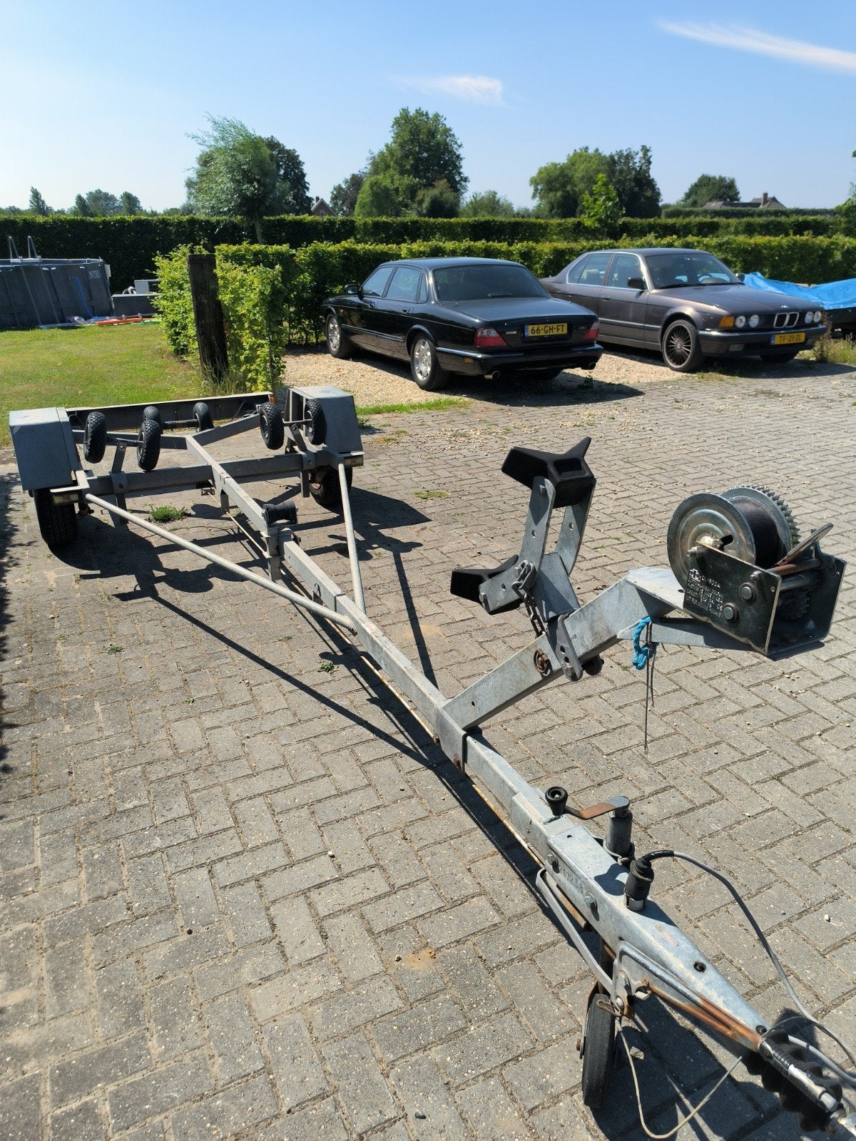 Zweedse 850kg geremde boottrailer (als 750kg te gebruiken), Watersport en Boten, Minder dan 1500 kg, Gebruikt, Minder dan 6 meter