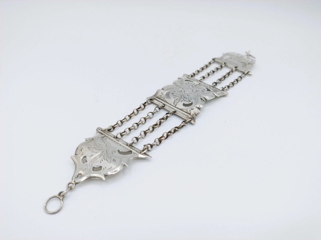 Zilveren bijbelslot armband, A.J. Nobel, Schoonhoven, 1878, Info@zilverwebsite.nl, Verzenden, Zo goed als nieuw, Zilverwebsite.nl