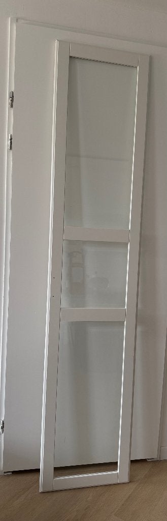 TYSSEDAL deur wit/glas 50x229 cm, Huis en Inrichting, Kasten | Kledingkasten, Ophalen, Glas, Gebruikt, 50 tot 100 cm