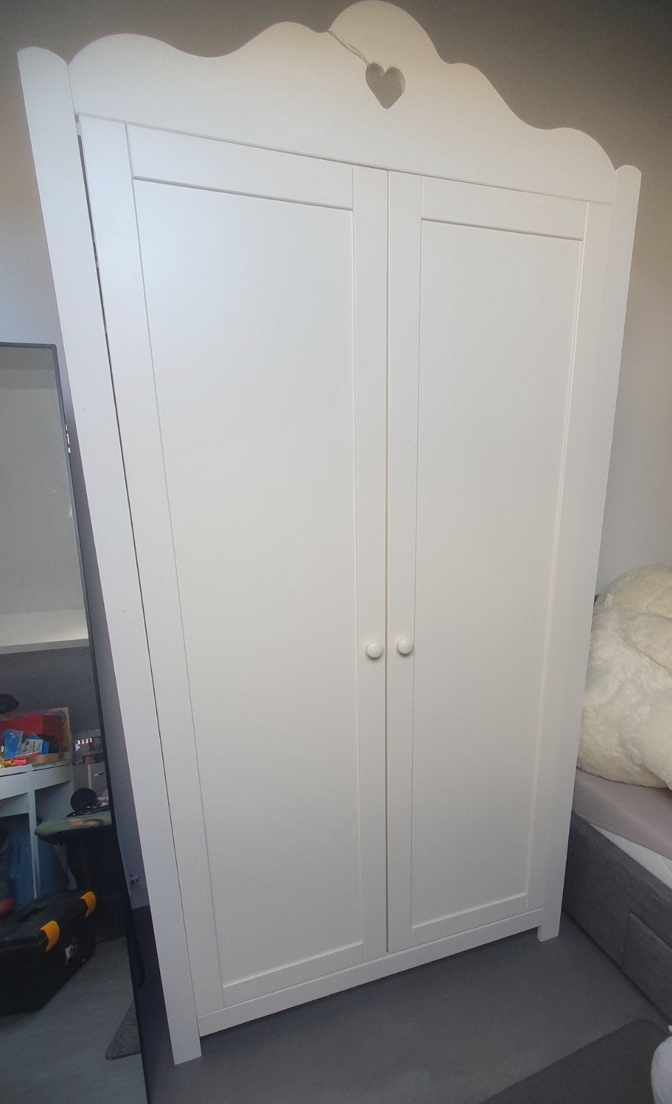Witte kledingkast, Huis en Inrichting, Kasten | Kledingkasten, Ophalen, Met deur(en), Gebruikt, 50 tot 100 cm