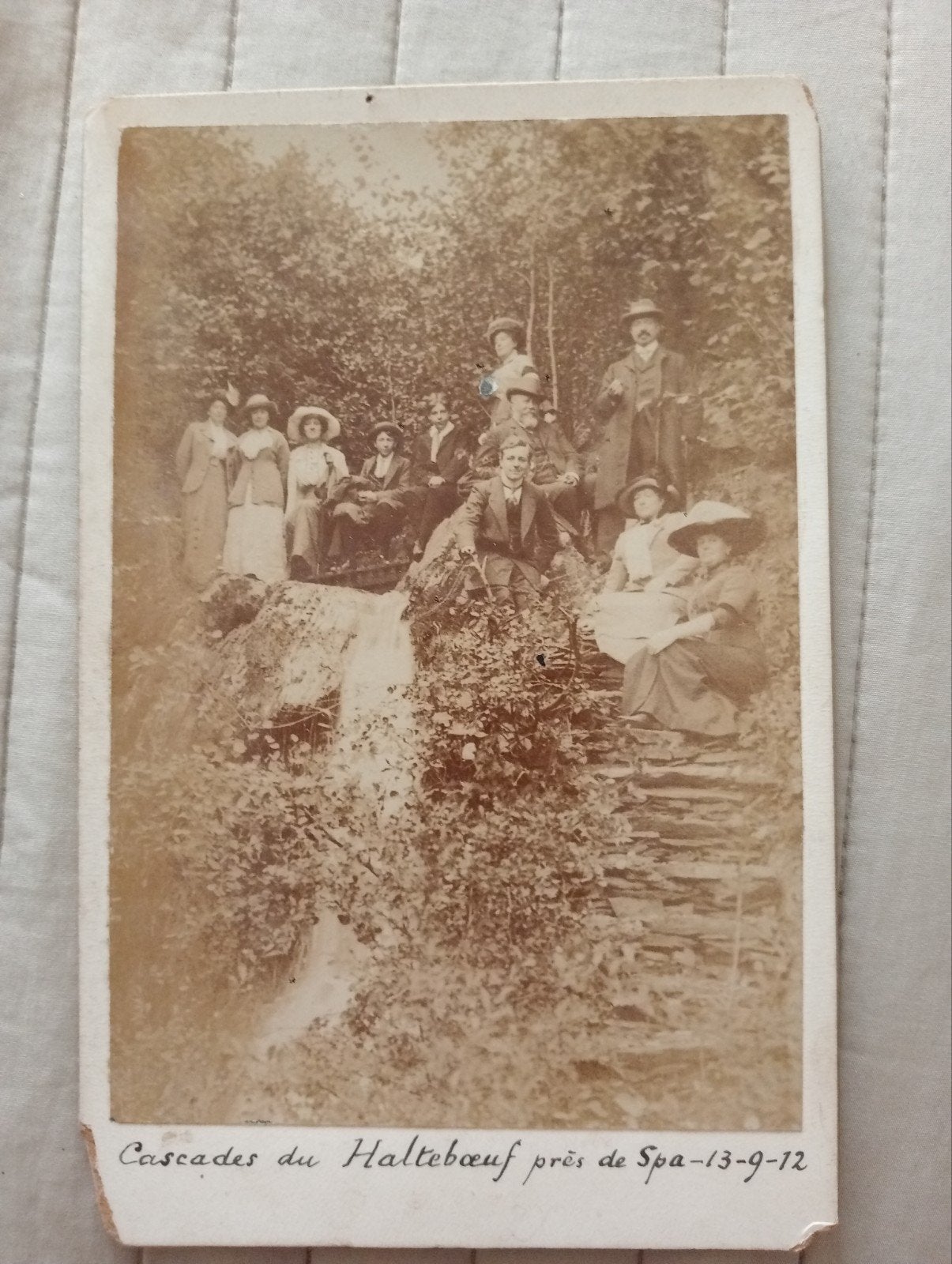 Kabinetkaart foto 1912 wandeling Spa Ardennen België, Ophalen of Verzenden