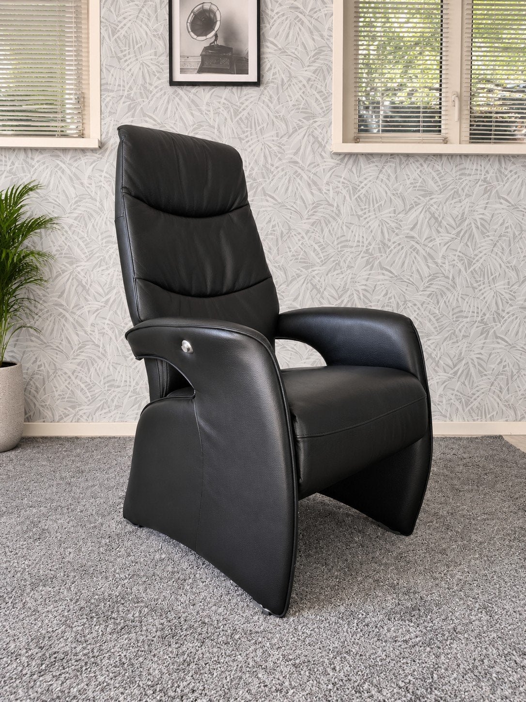 Hjort Knudsen zwart leren relax fauteuil handmatig, Onbekend, Ophalen of Verzenden, Zo goed als nieuw, Onbekend