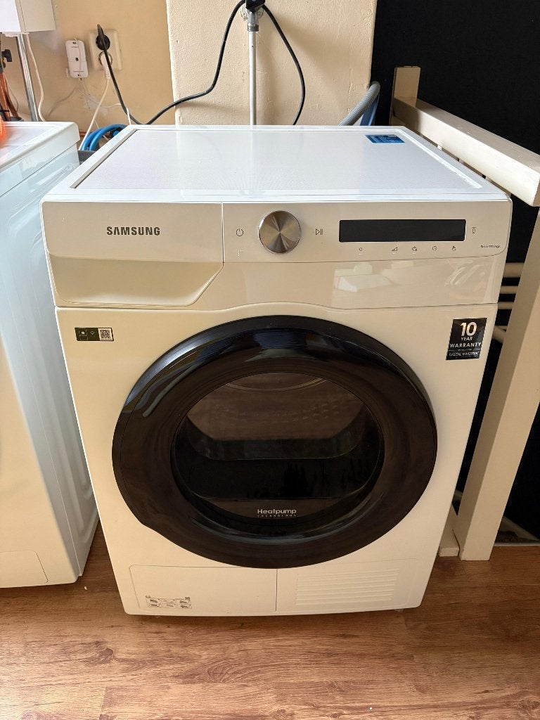Warmtepompdroger SAMSUNG - werkt maar soms storing melding, Ophalen, 6 tot 8 kg, Gebruikt, Voorlader