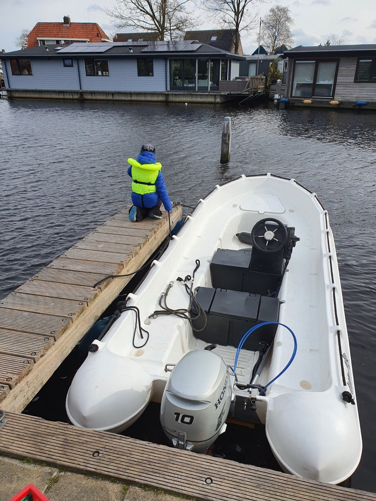 Whaly 435 inclusief Honda 10 pk, Watersport en Boten, Ophalen, Buitenboordmotor, Elektrische start