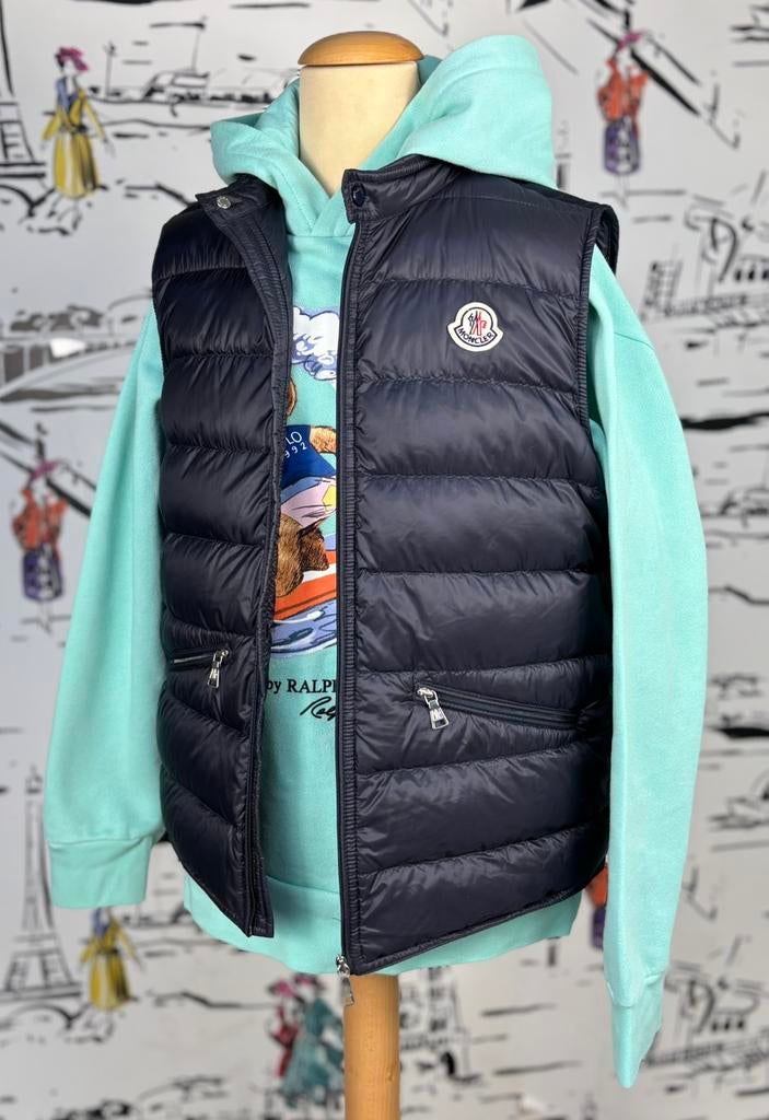 Moncler navy Gui dons bodywarmer jas maat 14, Kinderen en Baby's, Moncler EU, Verzenden, Jongen of Meisje, Zo goed als nieuw