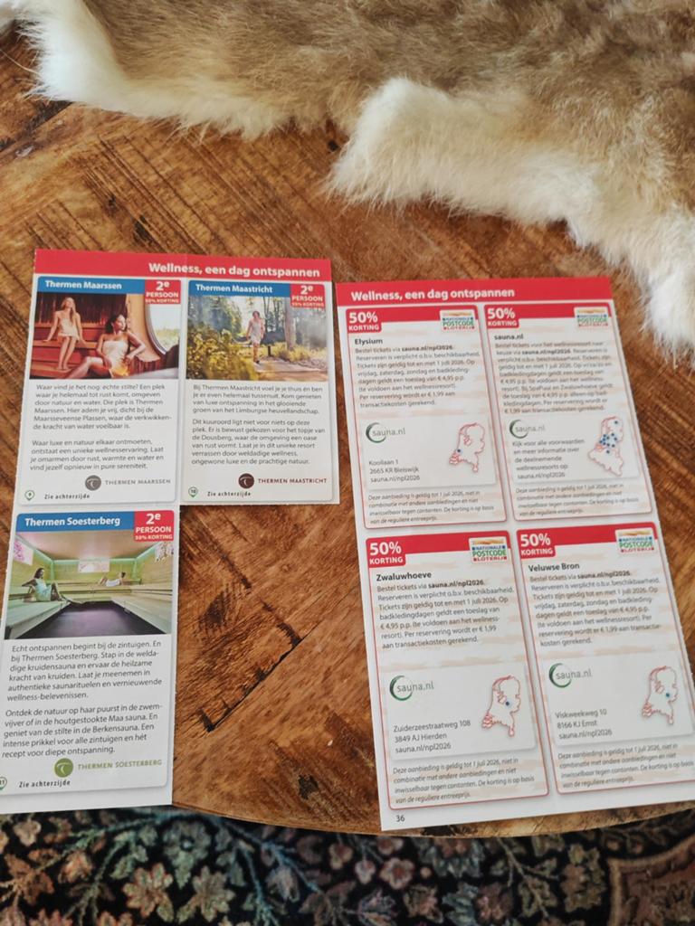 Sauna bonnen, Ophalen of Verzenden, Maandkalender, Nieuw