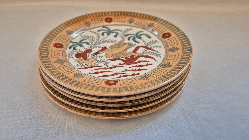 5x Panama borden Societe Ceramique, Antiek en Kunst, Antiek | Servies los, Ophalen of Verzenden