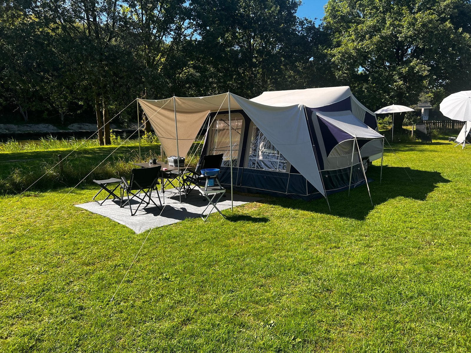 Camplet vouwwagen, Ophalen, Blauw, Aanwezig, Camp-Let