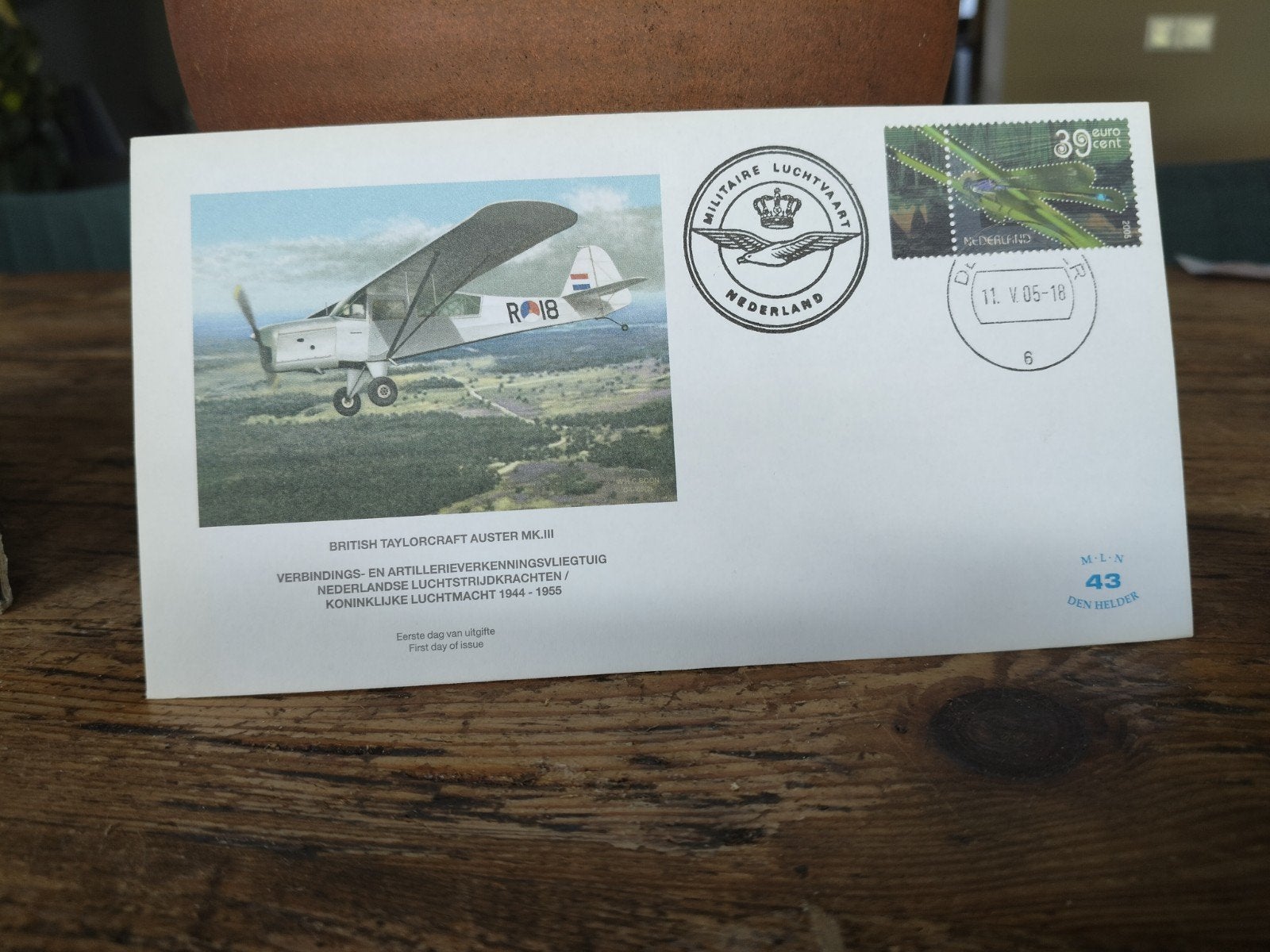 Eerste Dag Envelop Militair Vliegtuig Nederland 1944-1955, Postzegels en Munten, Postzegels | Eerstedagenveloppen, Ophalen of Verzenden