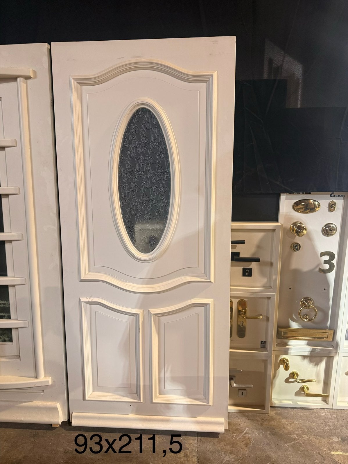 Houten voordeur met dubbel glas, Ophalen, 80 tot 100 cm, Nieuw, Buitendeur