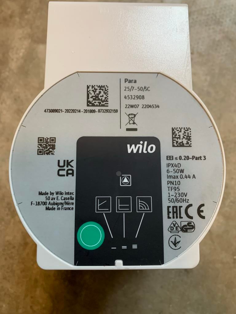 Wilo Para 25/7-50/SC CV Waterpomp, Minder dan 30 cm, Overige typen, Minder dan 60 cm, Ophalen of Verzenden
