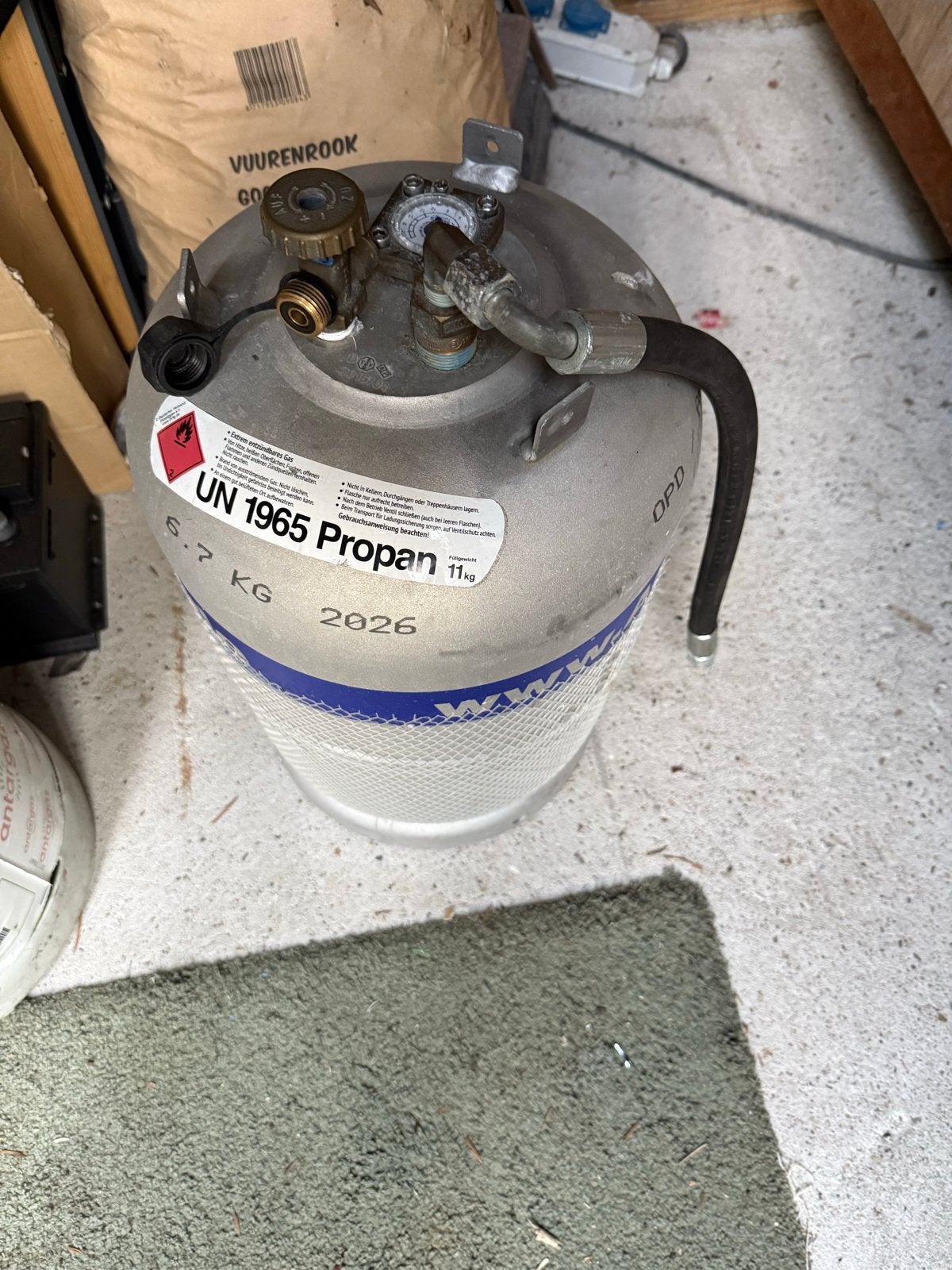 Propaan gasfles 5.7 KG (11 KG vulling), Ophalen, Gebruikt