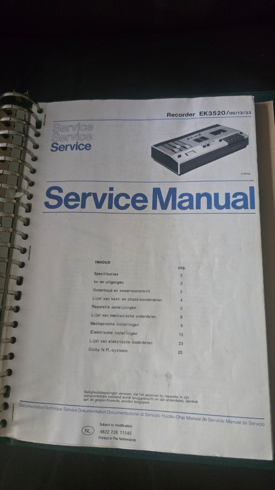 Map met Service Manuals voor Bandrecorders etc, Ophalen of Verzenden
