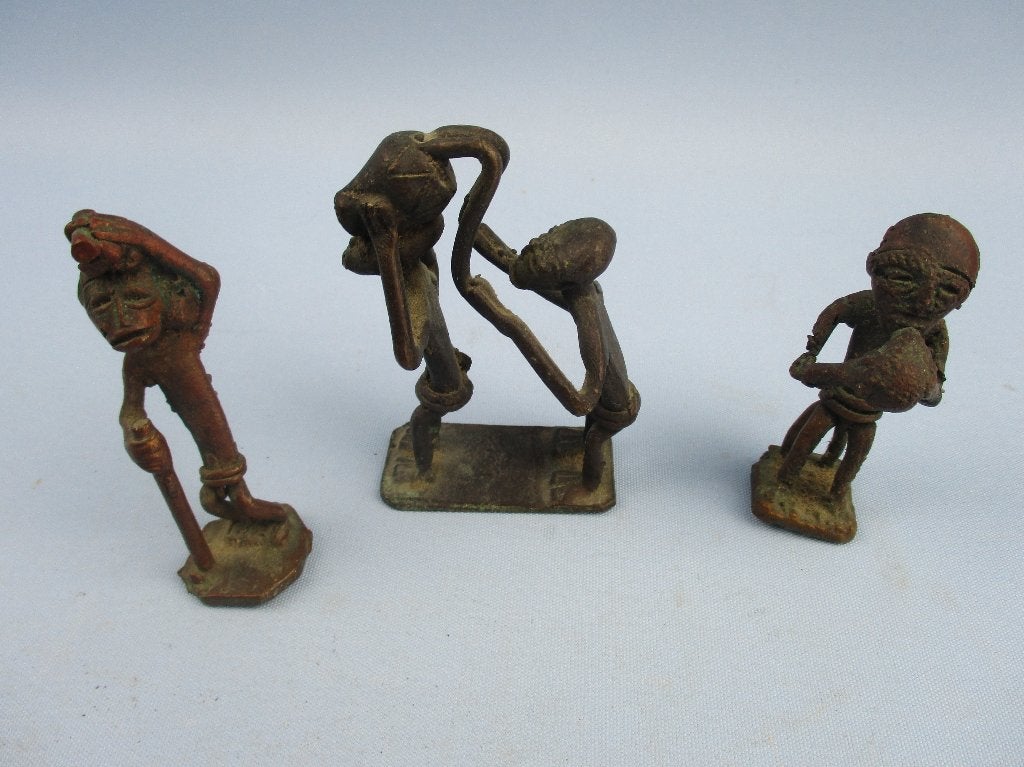 Bronzen Ashanti beeldjes - goudgewichten, Ophalen of Verzenden