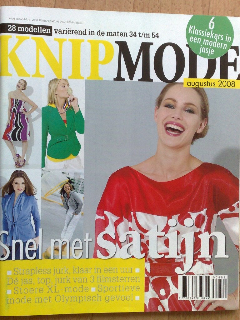 Knipmode augustus 2008 , snel met satijn, Verzenden, Zo goed als nieuw, Vrouw, Knipmode