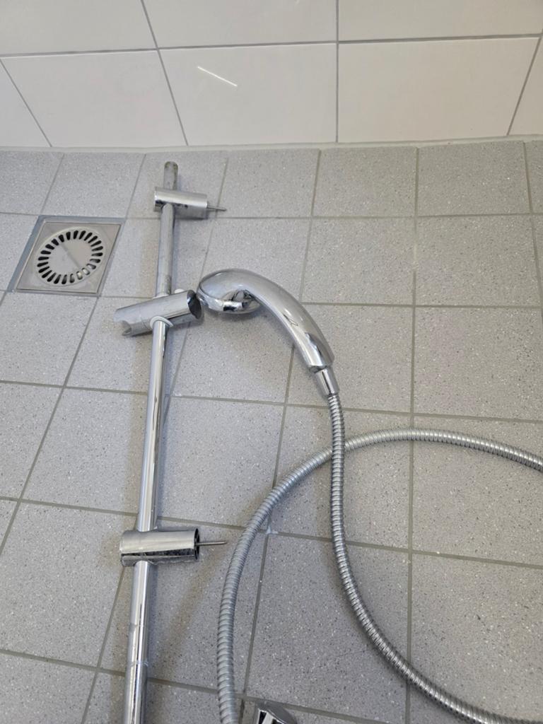 Douchestang met douchekop, Ophalen of Verzenden, Gebruikt, Wit