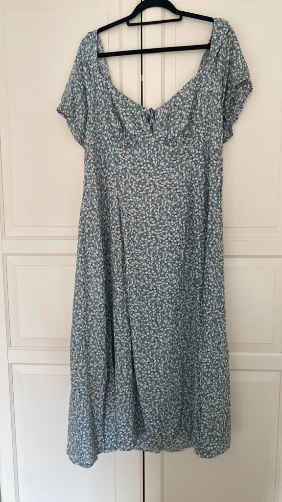 Wijde viscose jurk 48, Verzenden, Nieuw, Groen, Jurk
