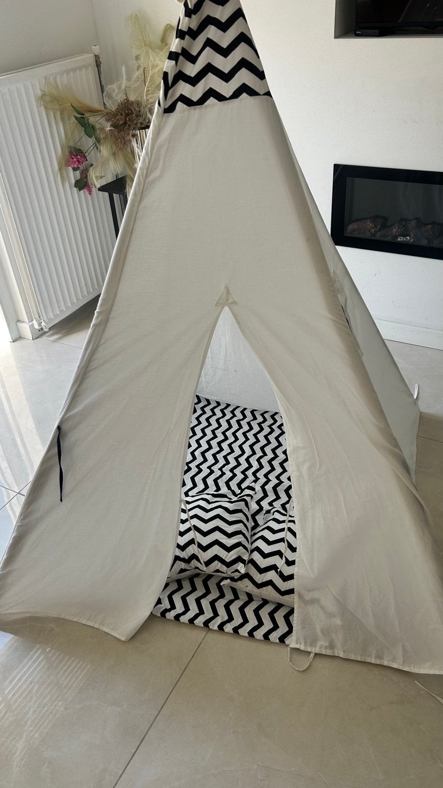 Tipi tent voor kinderen - zwart-wit zigzag patroon, Ophalen, Zo goed als nieuw