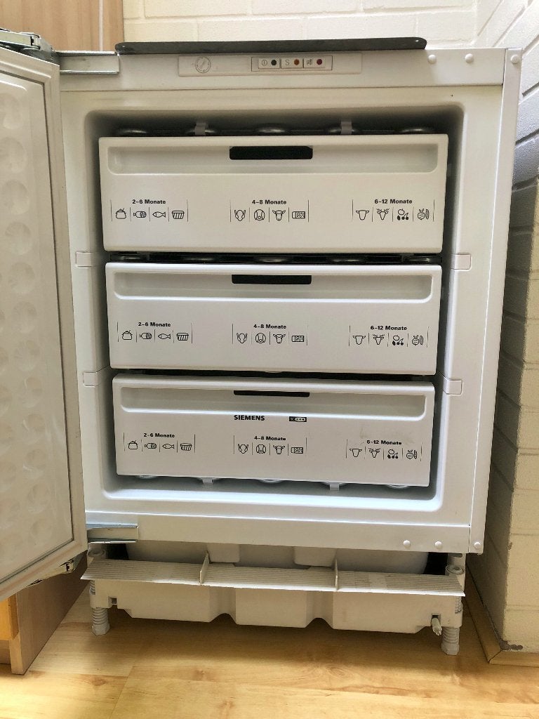 Siemens diepvrieskast 3 laden 107 liter inhoud, Gebruikt, Minder dan 85 cm, Inbouw, 60 tot 90 cm