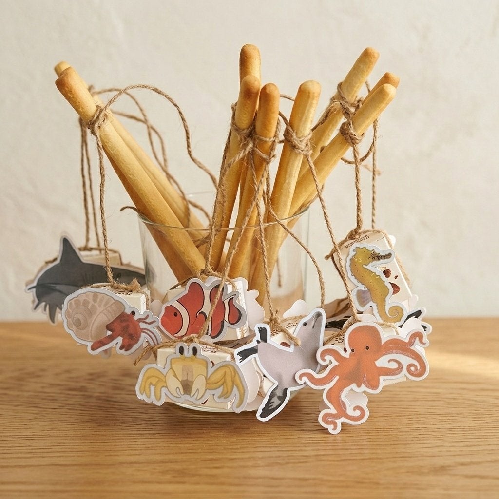 Vishengel traktatie met zeedieren – Traktatie printable, Verzenden, Nieuw