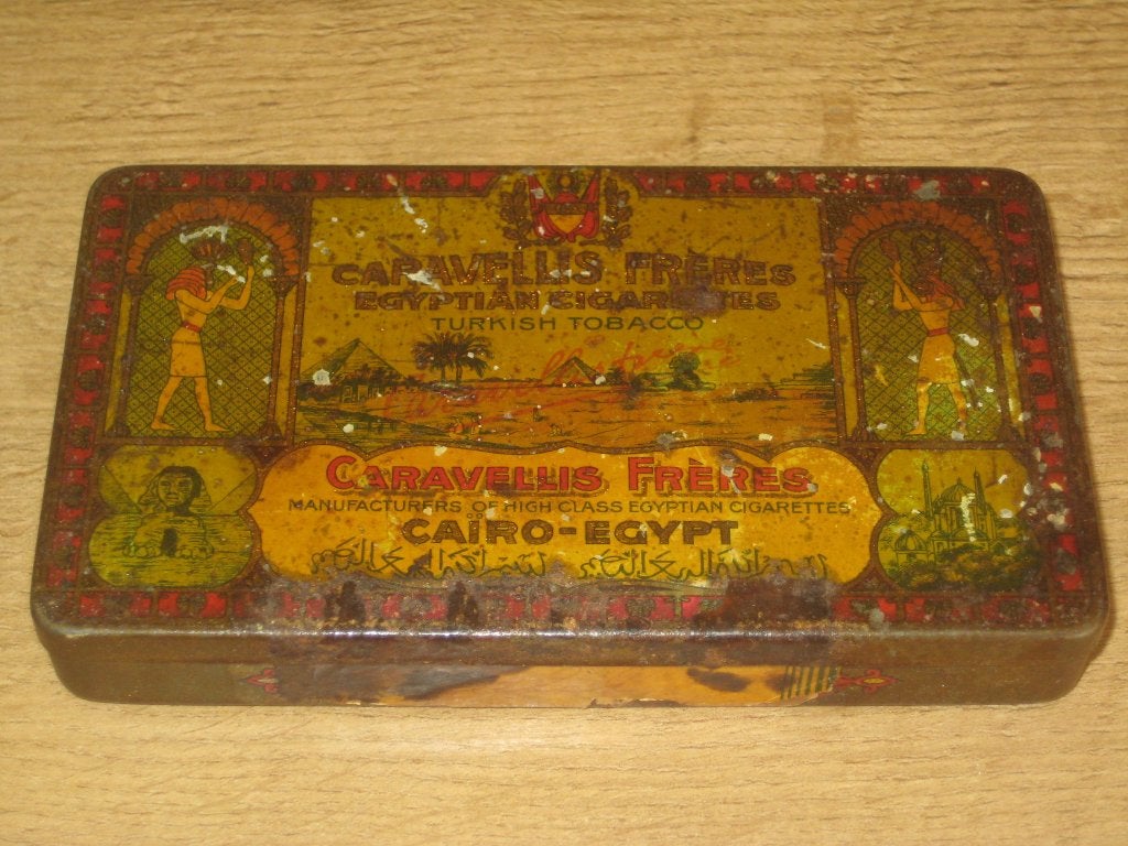 blikje cigaretten caravellis frere turkish tobacco, Verzamelen, Blikken, Ophalen of Verzenden, Gebruikt, Overige
