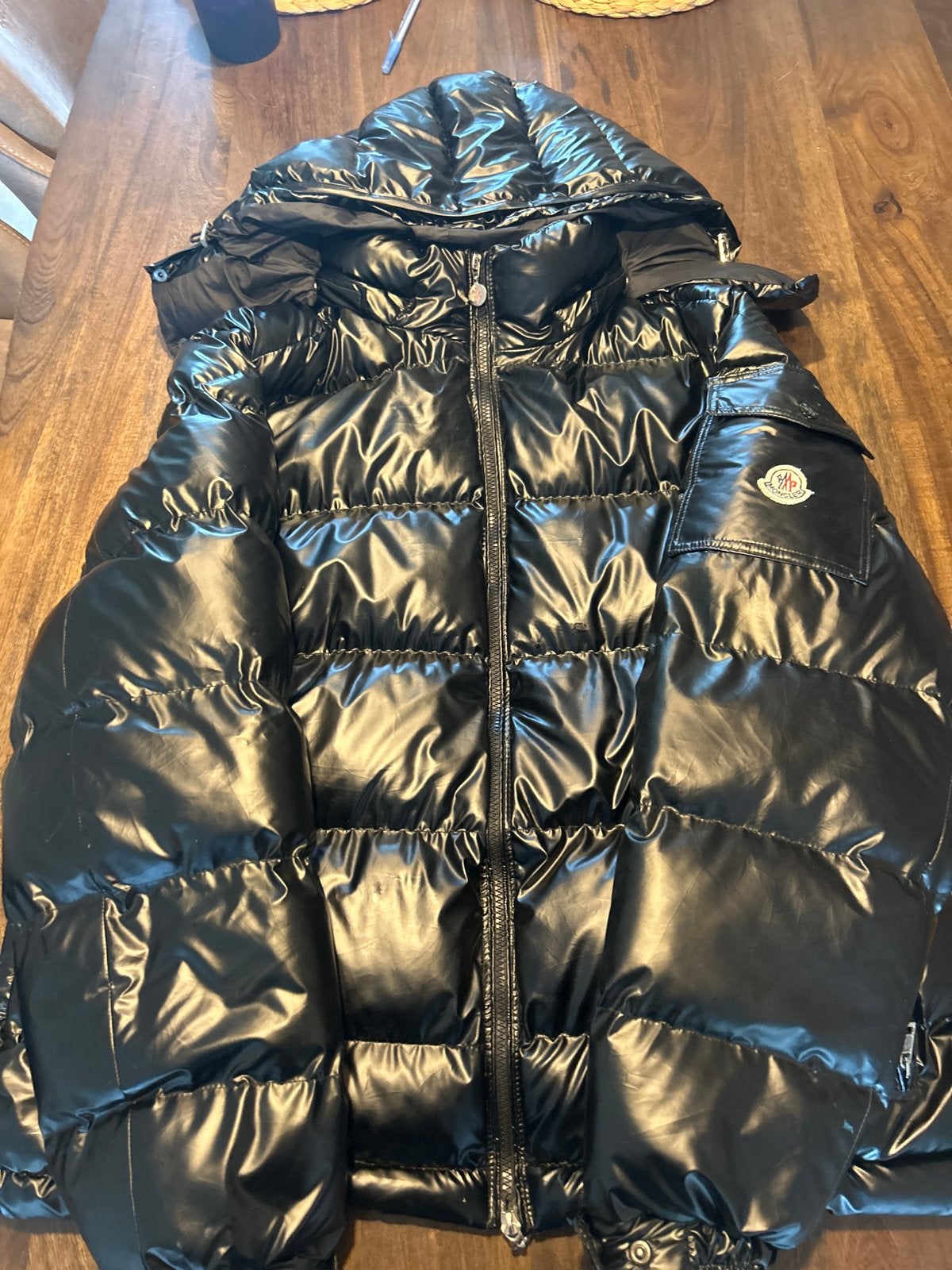 Moncler Maya Jas Zwart, Ophalen of Verzenden, Zo goed als nieuw, Overige maten, Zwart