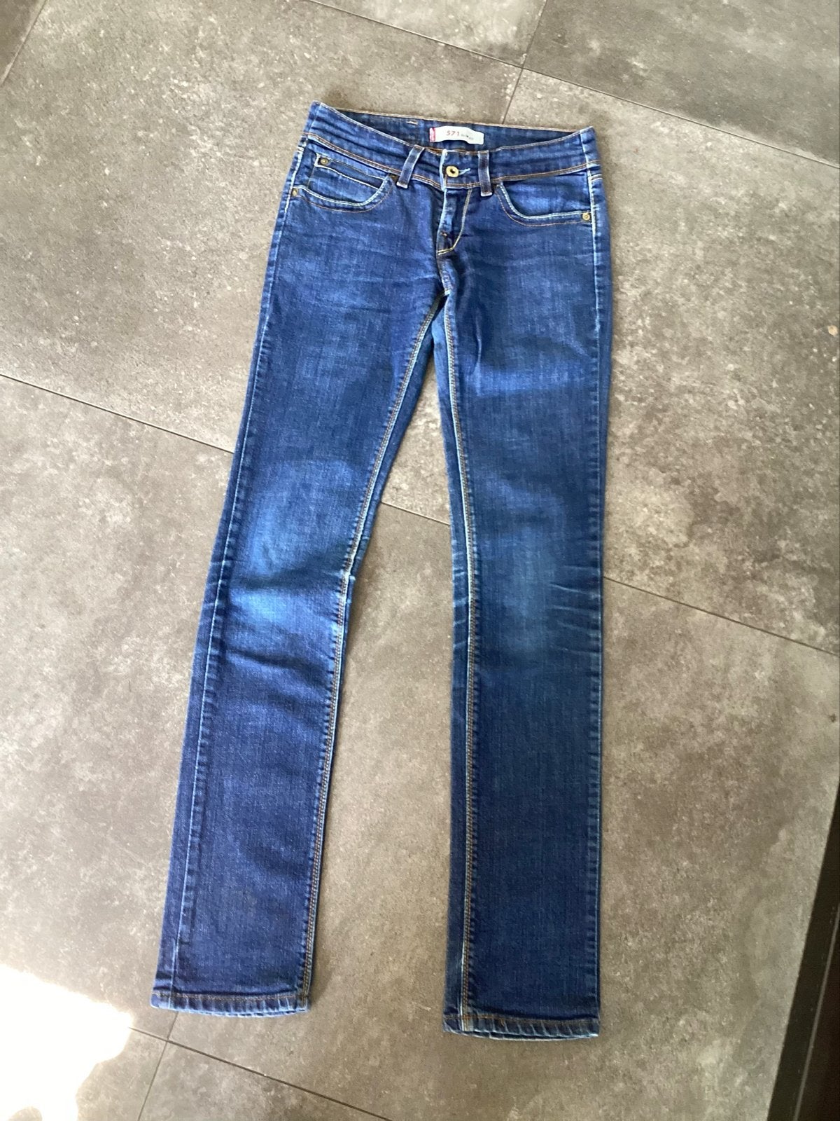 Levi's 571 Slim Fit Jeans - W27 L34, Ophalen of Verzenden, Gedragen, Blauw, W27 (confectie 34) of kleiner