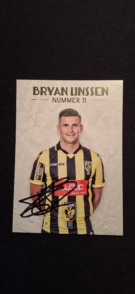 Spelerskaart handtekening Bryan LInssen # Vitesse Feyenoord, Ophalen of Verzenden, Nieuw, Vitesse, Spelerskaart