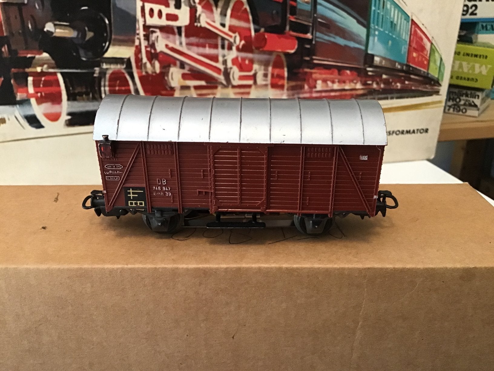 Marklin. 4606 goedrenwagon met sluitlichten ovp, Wisselstroom, Gebruikt, Wagon, Ophalen of Verzenden