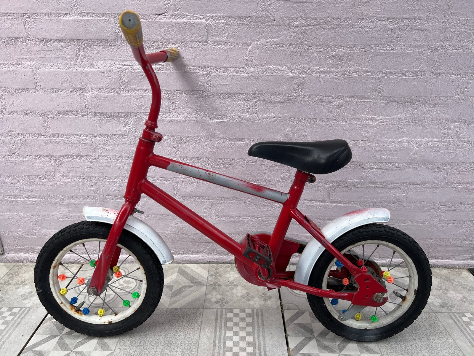 Rode kinderfiets, 12 inch, Ophalen, Gebruikt