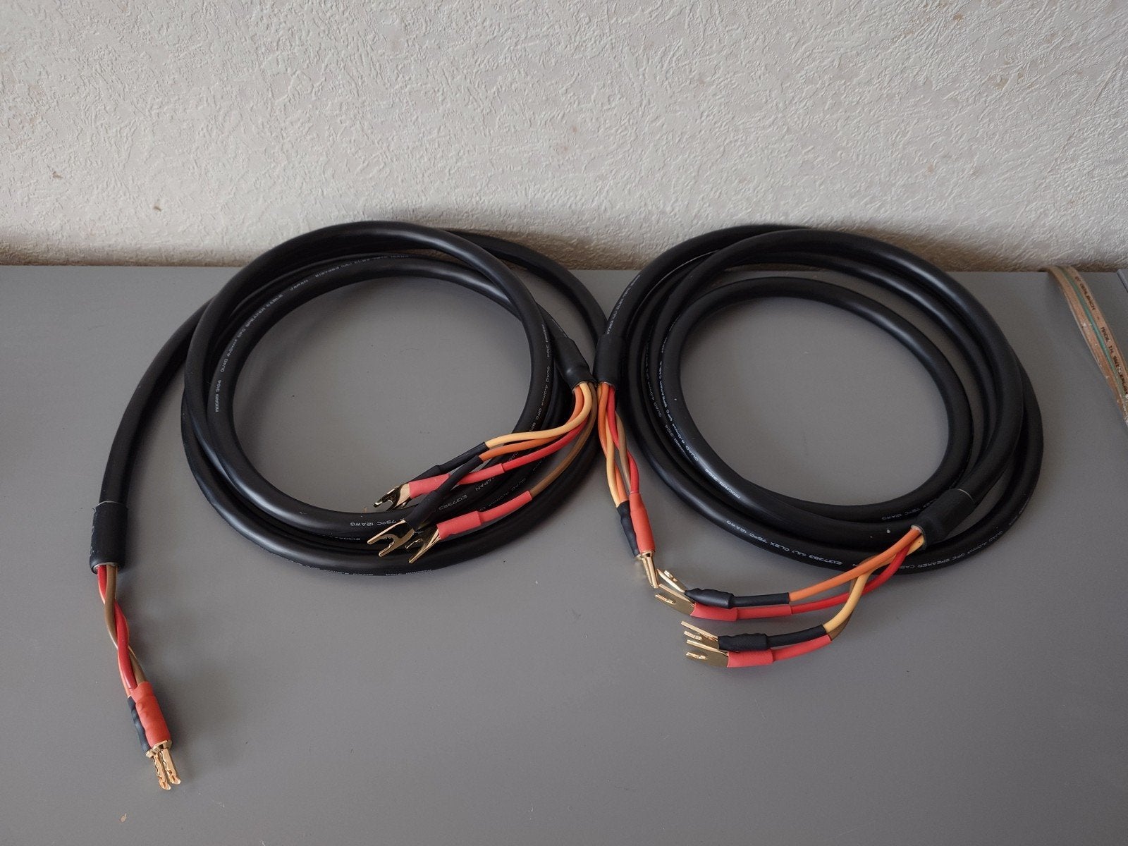 Mogami Neglex 3104 Bi-Wire speakerkables banana / spade, Ophalen of Verzenden, Zo goed als nieuw, 2 tot 5 meter, Luidsprekerkabel